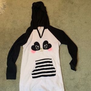Cute little girls panda pajama dress